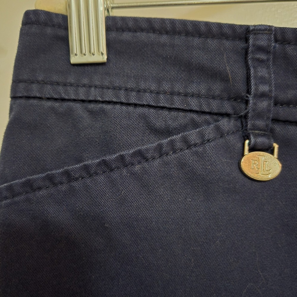 Ralph Lauren Size 6 (32x75.5in) True Navy 100% Cotton Shorts with Pockets - Picture 2 of 7